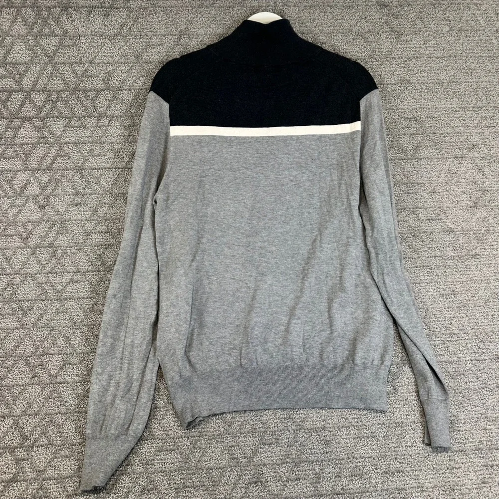 Banana Republic Men's Zip Front Sweater‎ Jacket Cardigan Size M Gray Black silk
